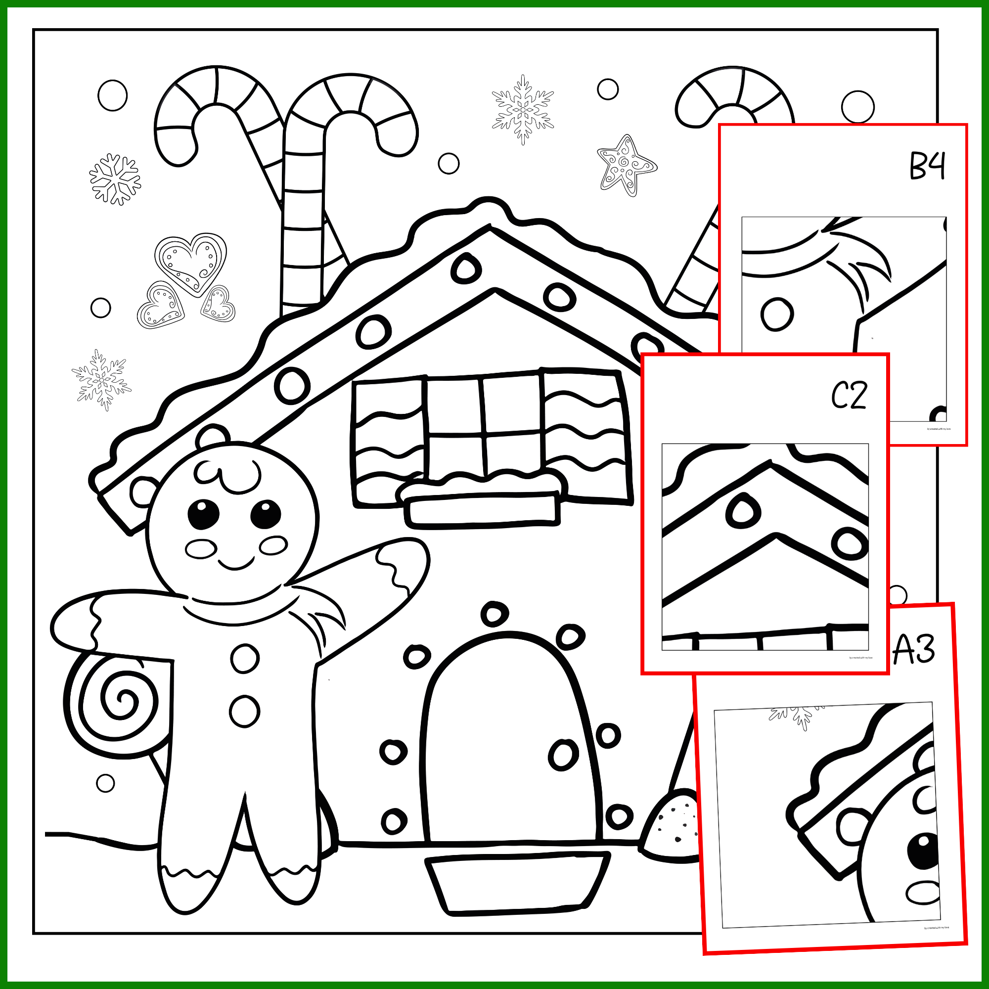 Gingerbread house collaborative poster christmas bulletin board art coloring made by teachers