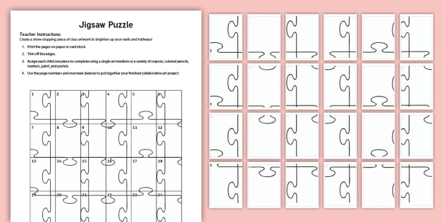 Jigsaw puzzle collaborative art pack teacher made