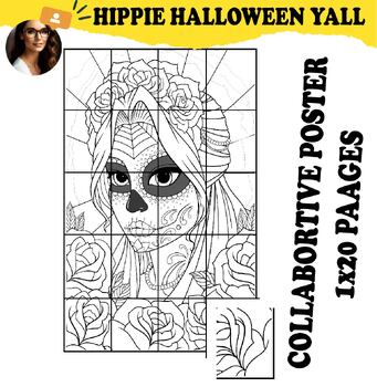 Halloween collaborative poster art coloring pages jigsaw puzzles