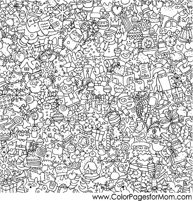 Christmas coloring page for adults