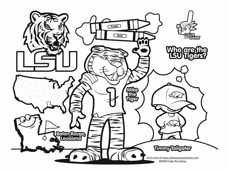 Lsu tigers coloring pages lsu football coloring pages lsu mascot