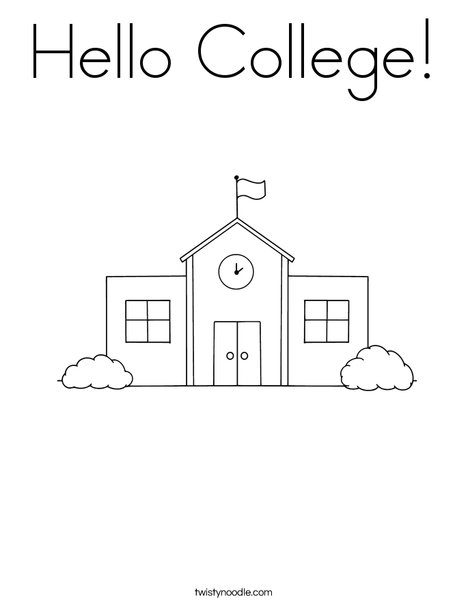 Hello college coloring page