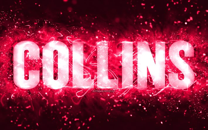 Download wallpapers happy birthday collins k pink neon lights collins name creative collins happy birthday collins birthday popular american female names picture with collins name collins for desktop free pictures for desktop