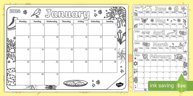 Lets doodle a calendar louring pages teacher made