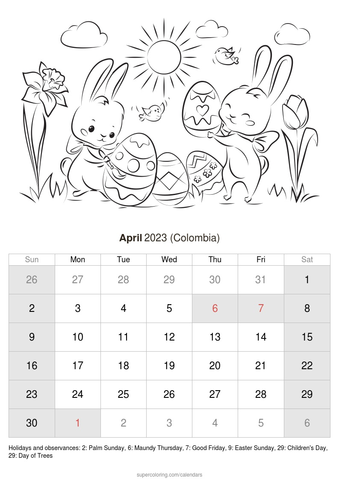 April calendar