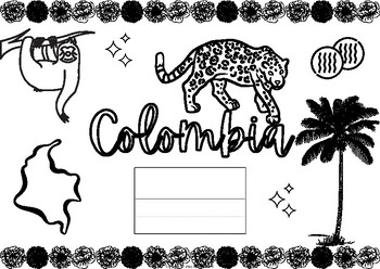 Colombia coloring page by michelles treasures tpt