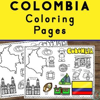 Free printable colombia coloring sheets for preschoolers kindergartners first graders geography for kids spanish lessons for kids country studies