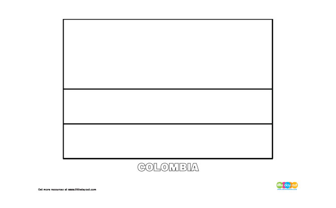 Free colombia flag colouring page