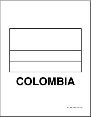Clip art flags colombia coloring page i