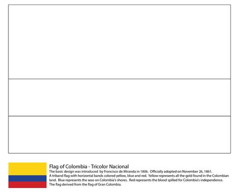 Colombia flag coloring page from south american flags category select from printable crafts of cartoonsâ flag coloring pages colombia flag flag printable