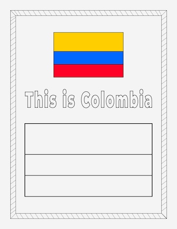 Premium vector colombia national flag coloring page