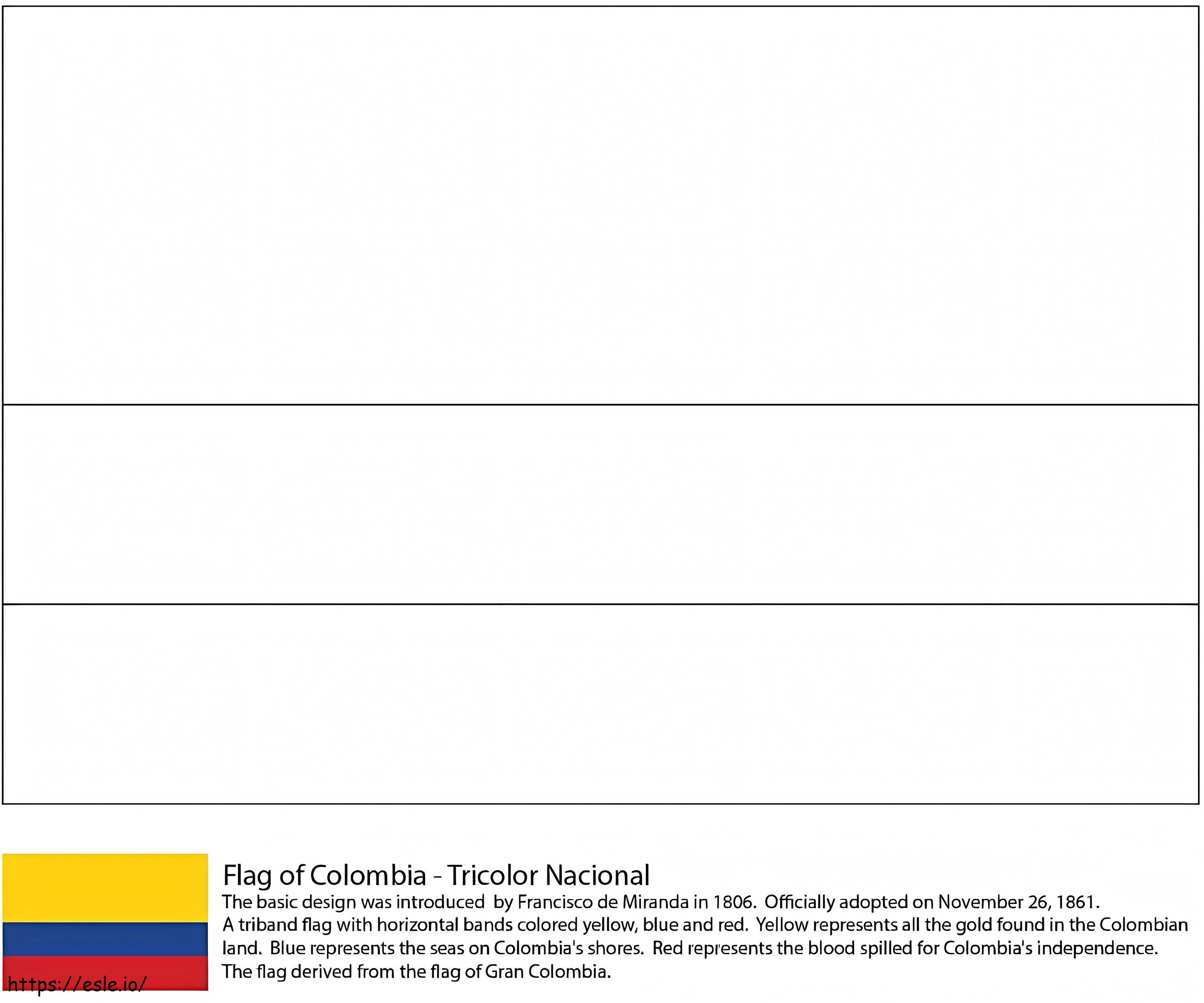 Colombian flag coloring page