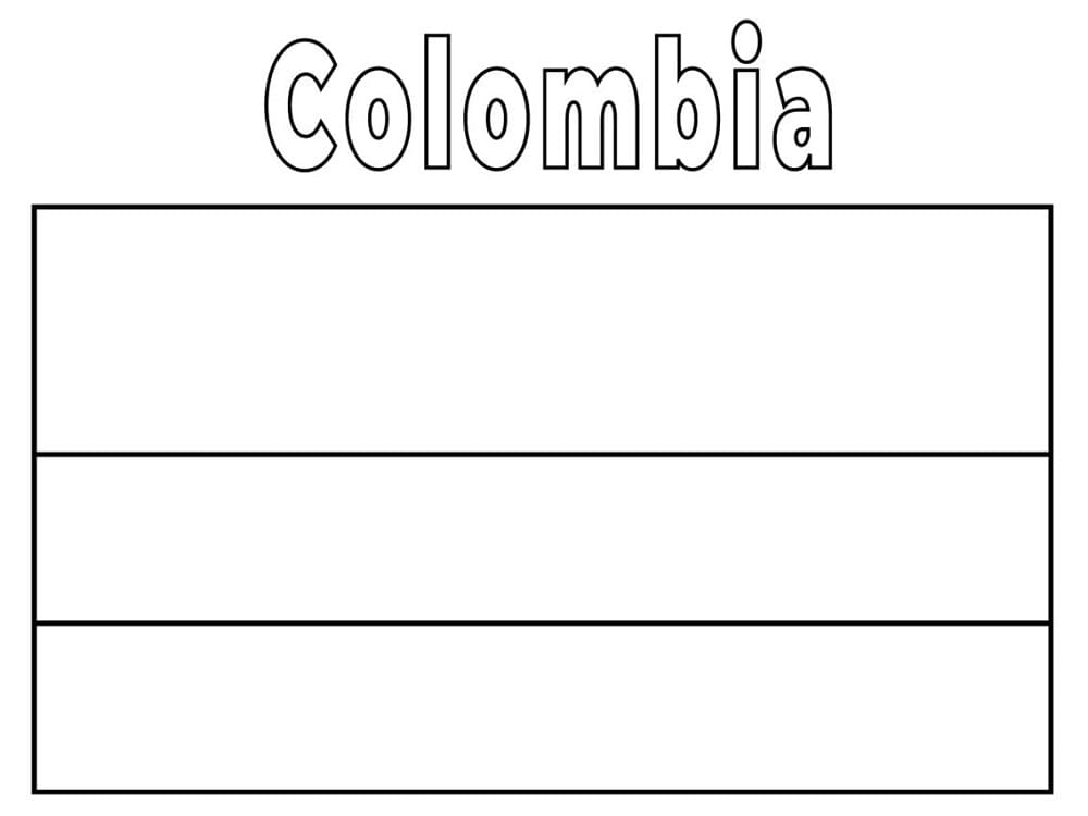 Colombia flag coloring page