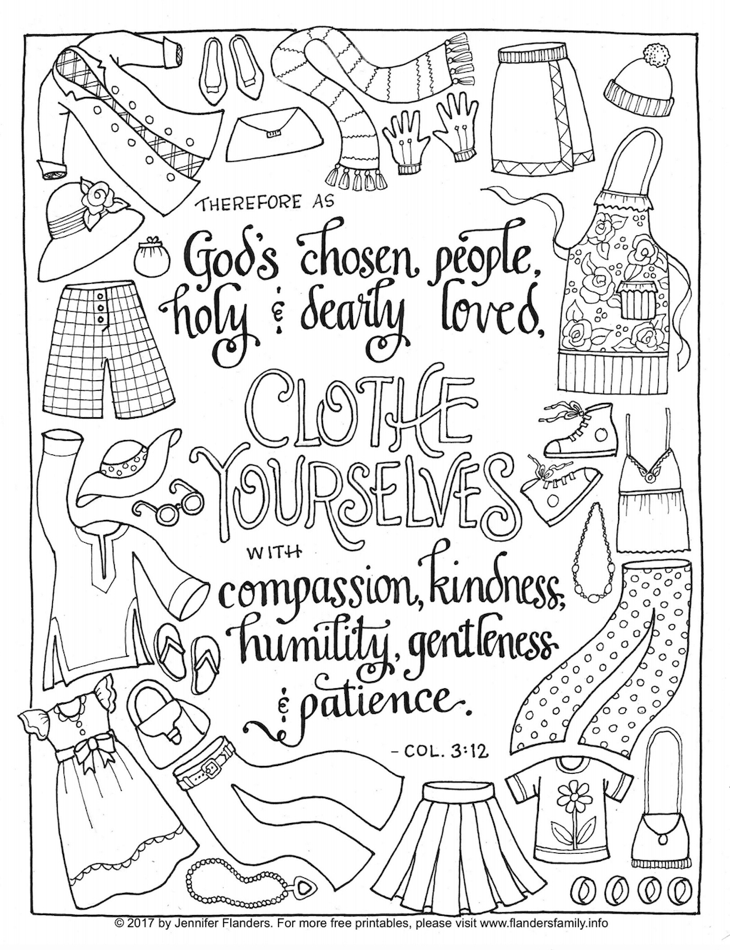 Clothe yourself with humility coloring page