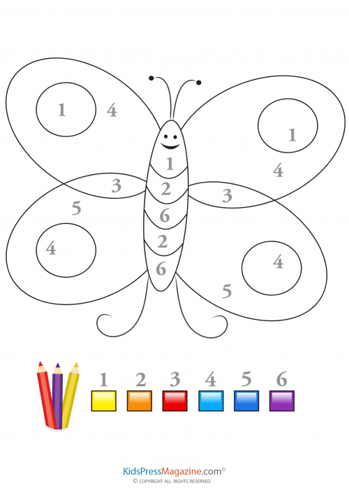 Color by number â butterfly