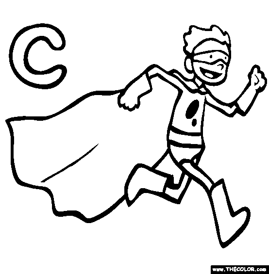 The letter c online alphabet coloring page