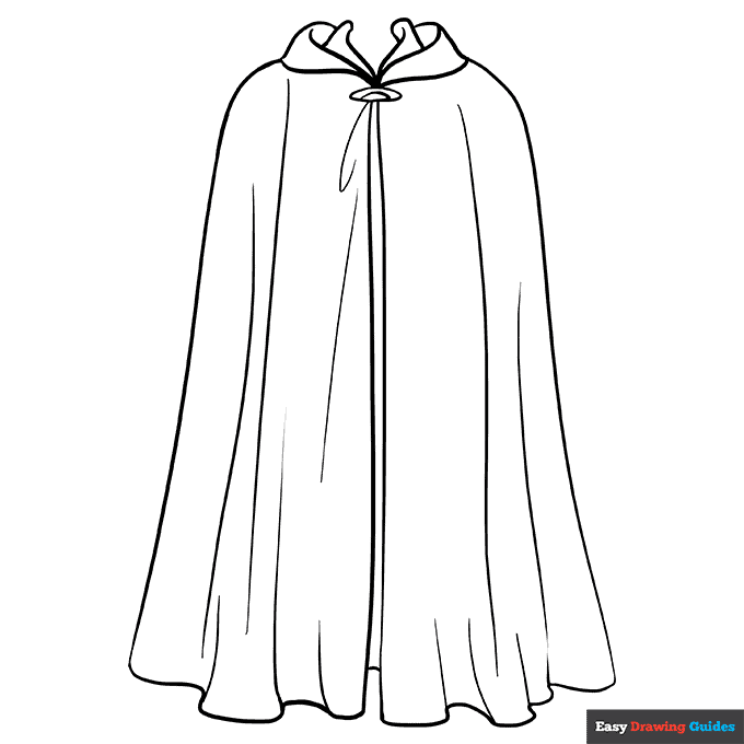 Cape coloring page easy drawing guides