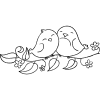 Cuddly love birds coloring pages