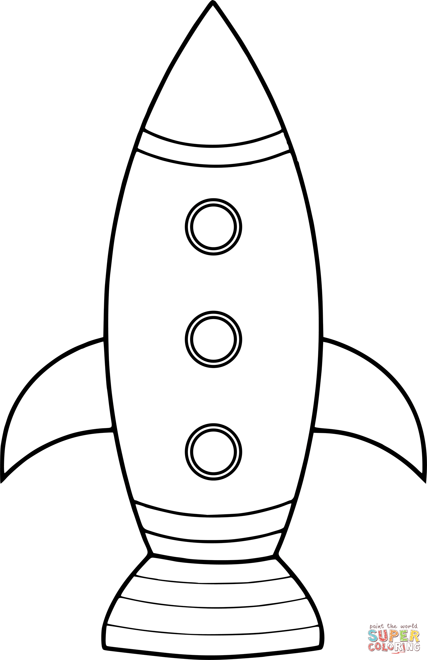 Simple rocket coloring page free printable coloring pages