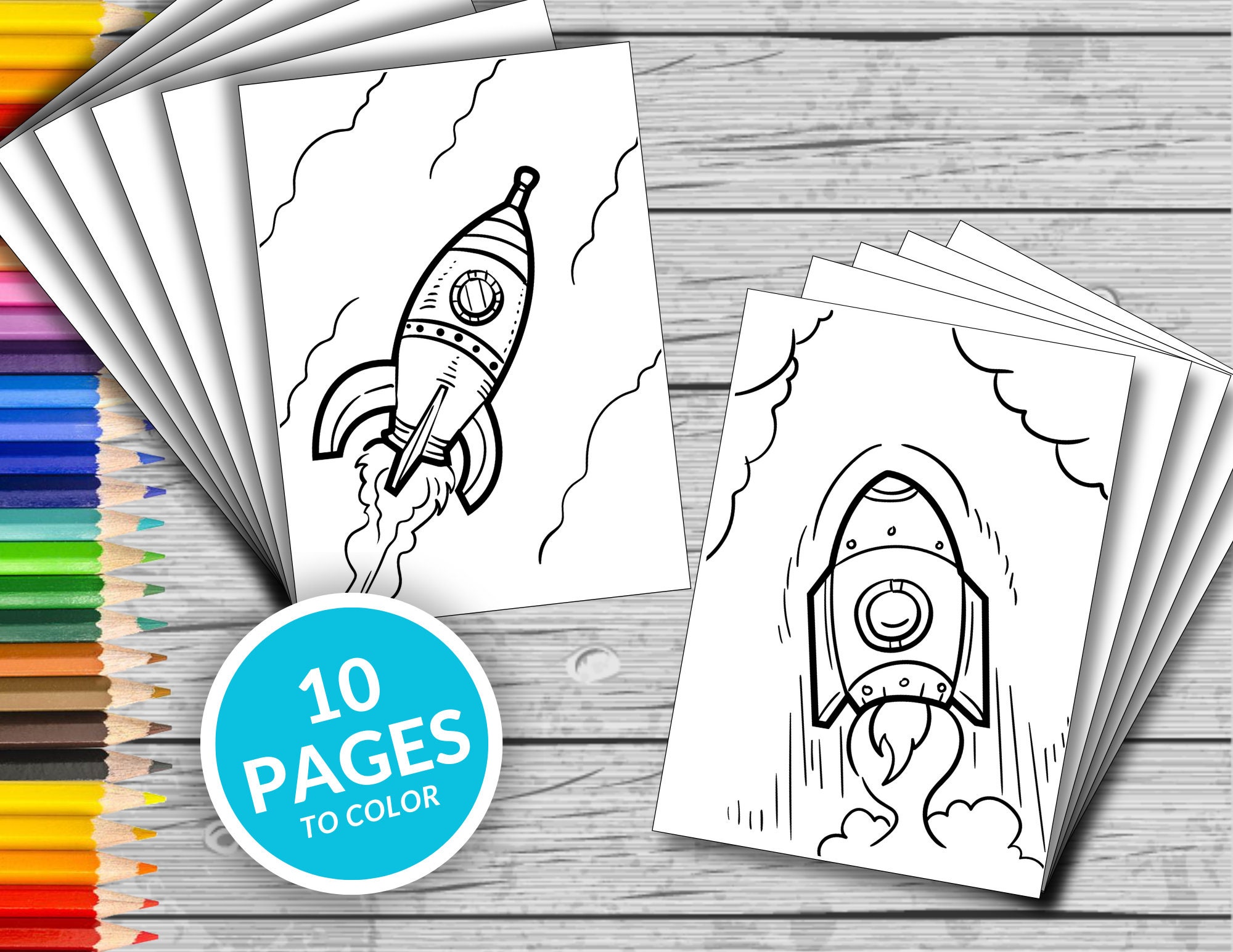 Rocket printable coloring pages space rocket coloring book fun at home activity relax and color