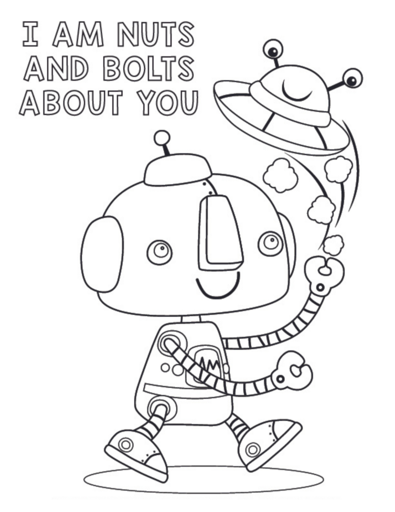 Fun and free robot coloring sheet for kids