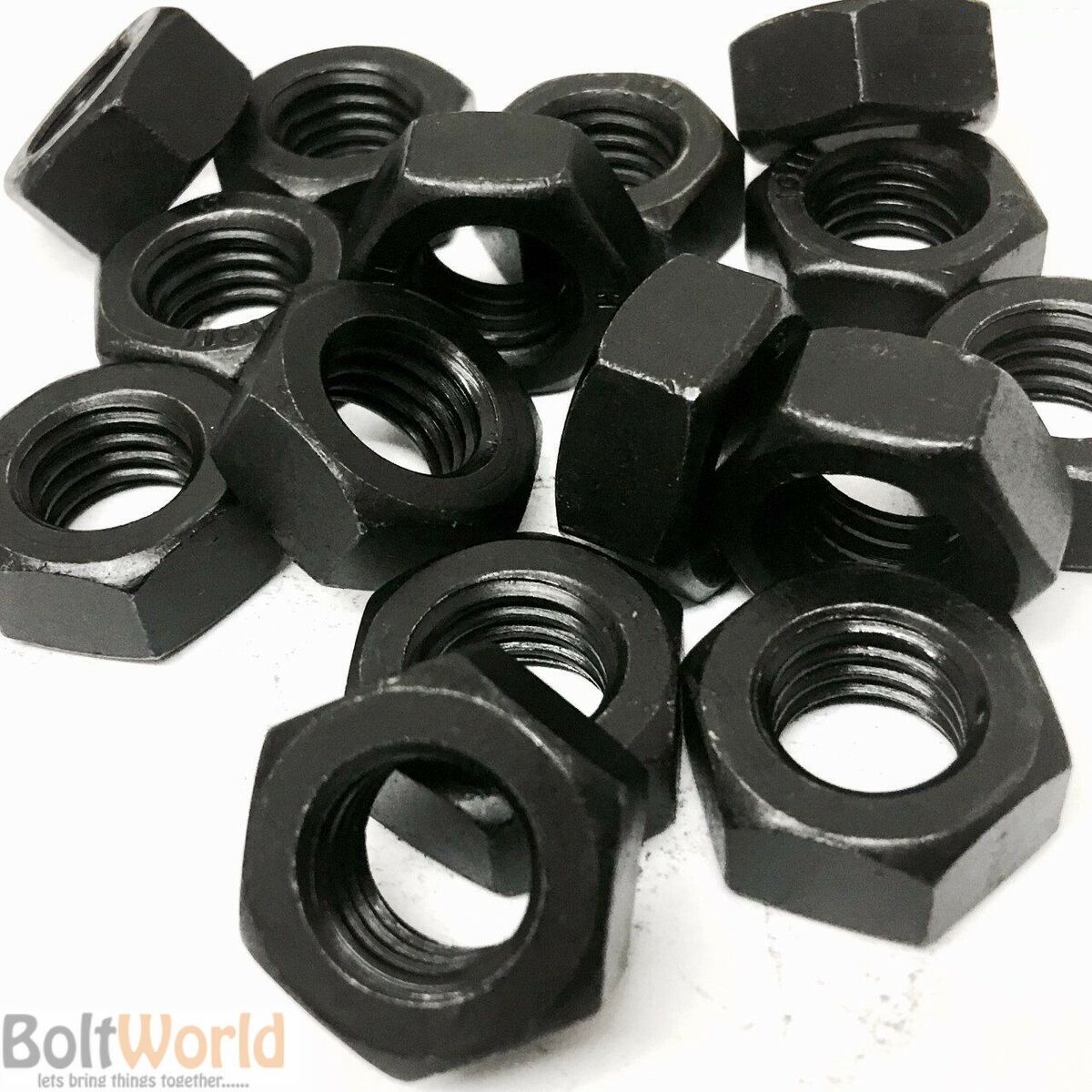 Grade high tensile self lour black hexagon hex steel full nuts for bolts