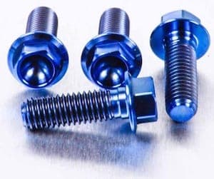 How to colour stainless bolts bright blue similar to aluminium anodising