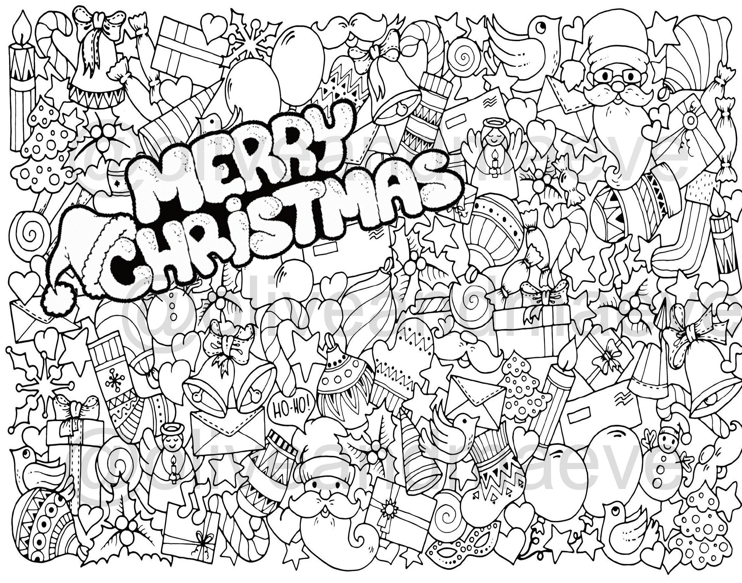 Merry christmas table top coloring page extra large poster large coloring page kids activity coloring coloring banner generic gender neutral