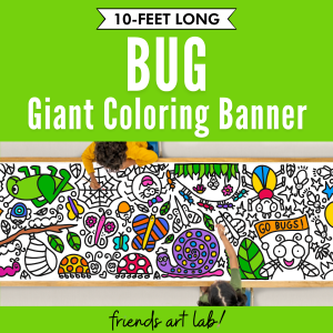 Giant bug coloring page banner