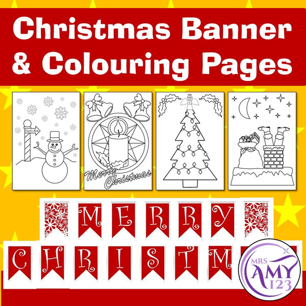 Christmas banners and colouringcoloring in pages