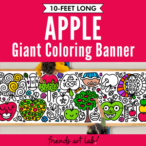 Giant apple coloring page banner