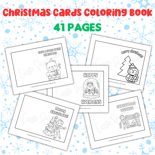 Christmas coloring cards printable pages â cassie smallwood