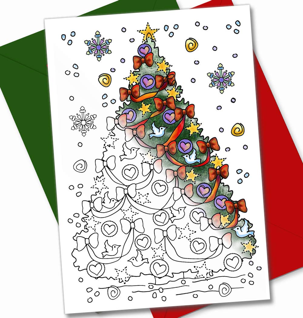 Art eclect christmas rds for coloring by adults and children rds to color envelopes included set c toys games