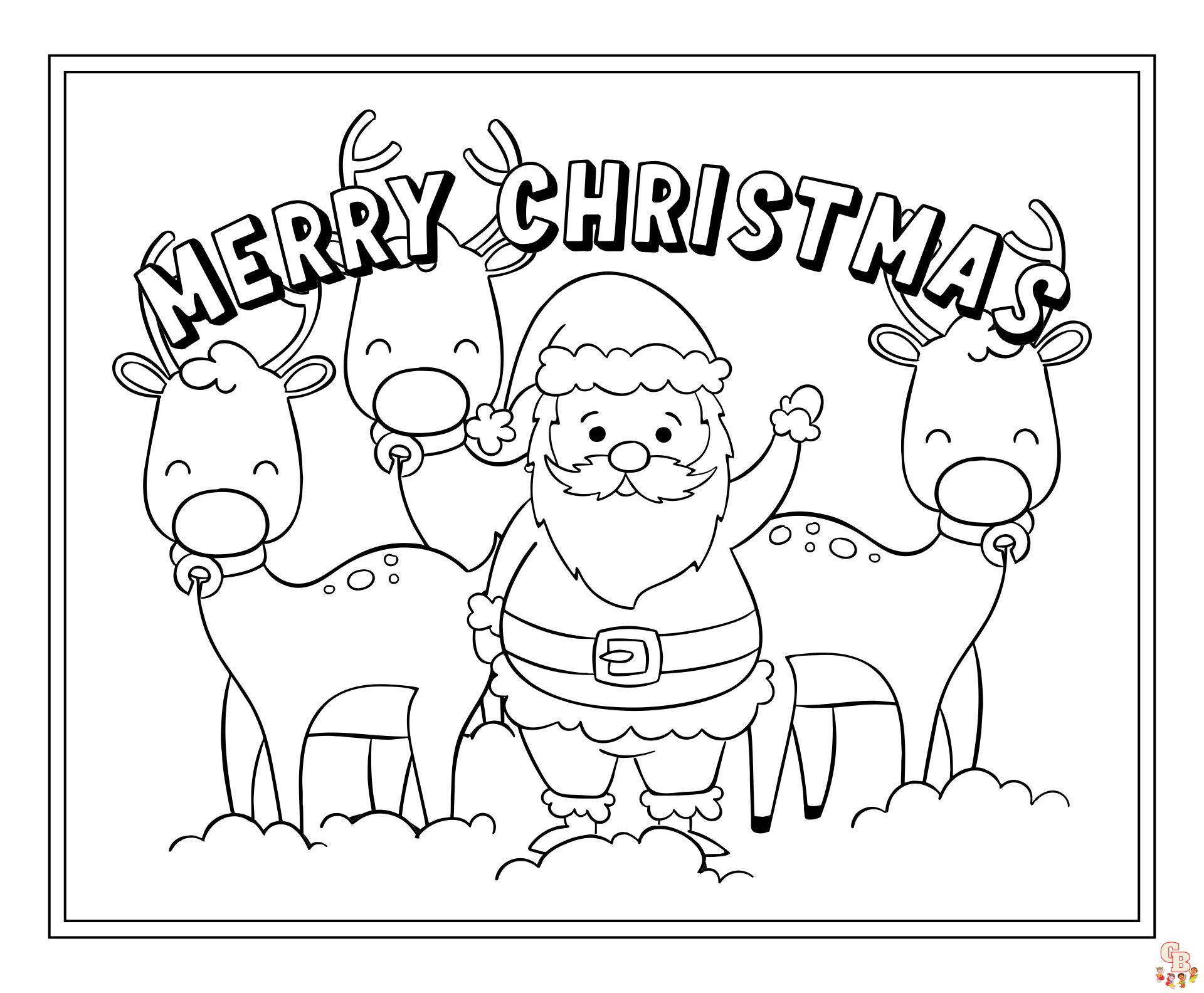 Christmas cards coloring pages free for kids