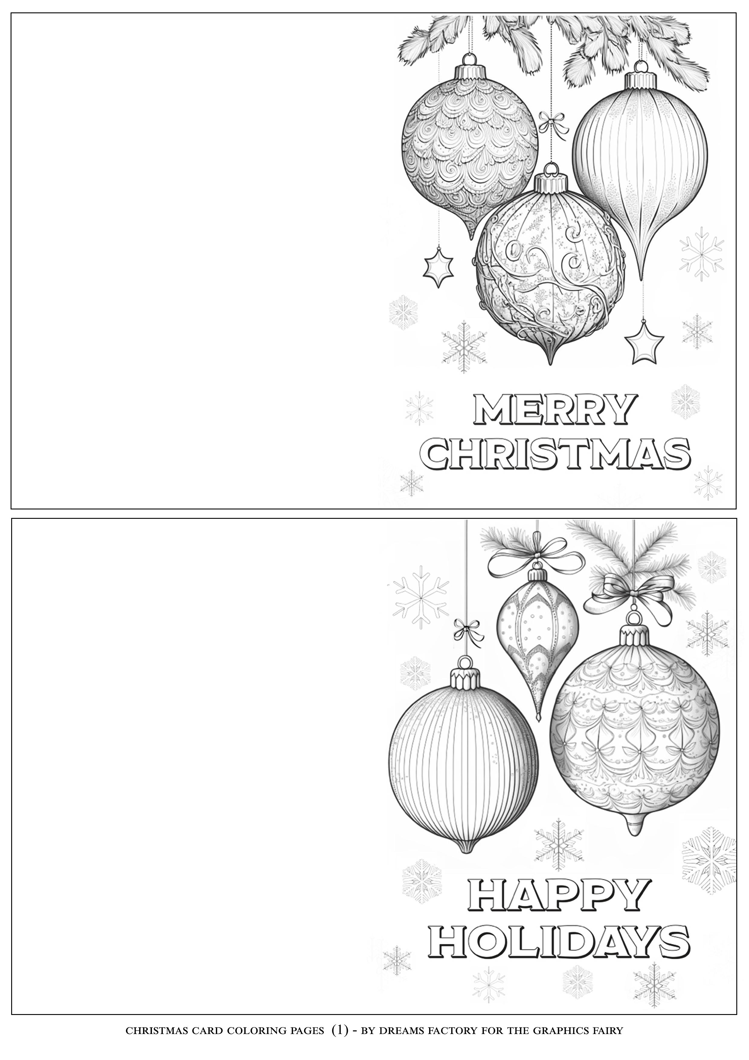 Christmas card coloring pages