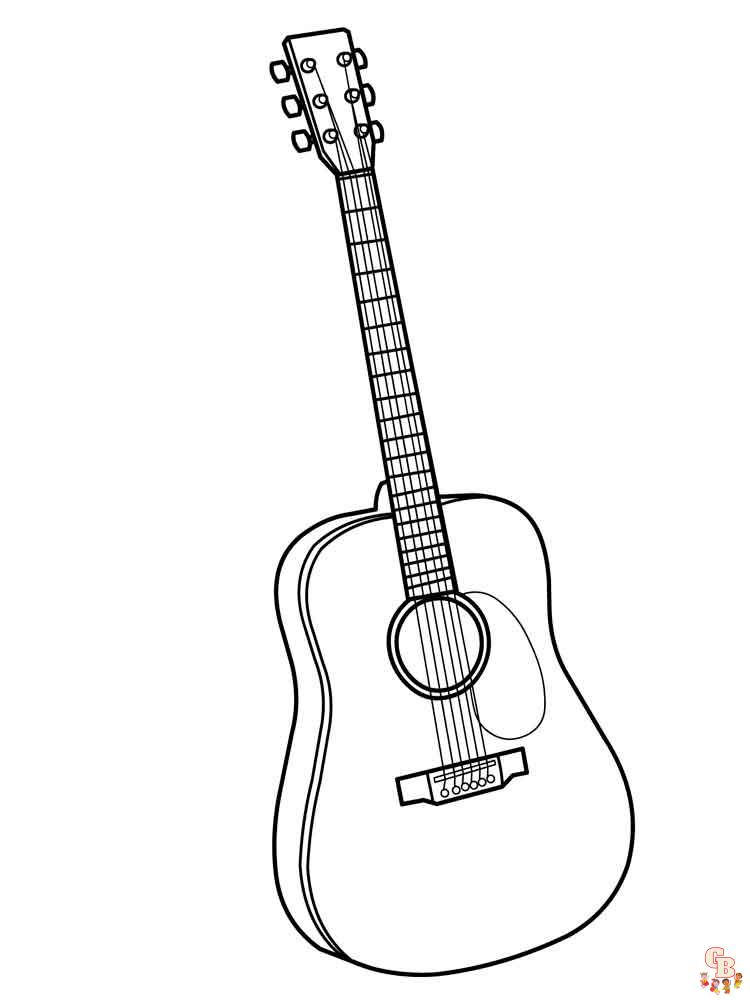 Guitar coloring pages free printable and easy coloring pages