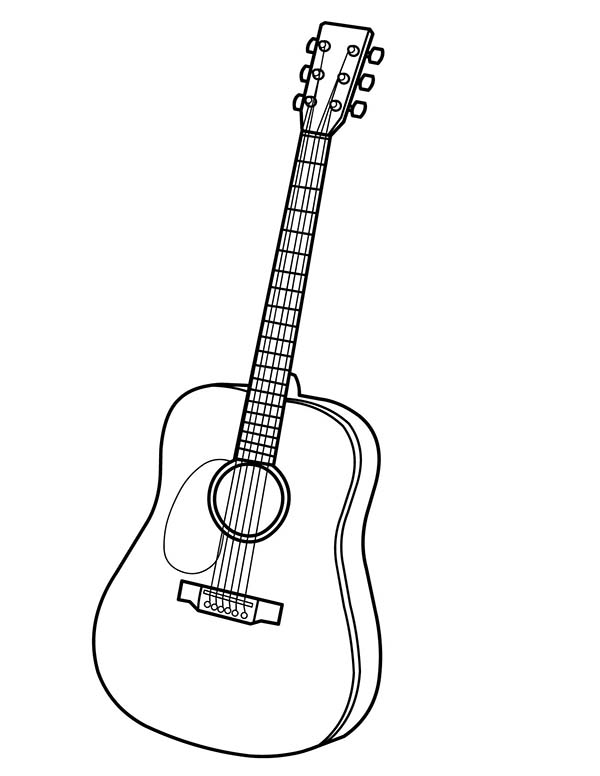 Coloring pages musical instruments acoustic guitar coloring pages