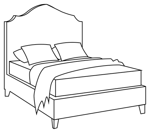 Bed coloring page free printable coloring pages