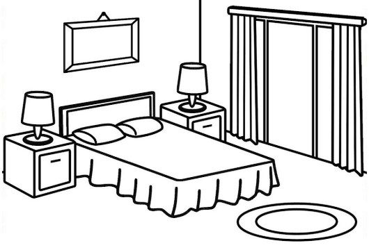 Clean and beautiful bedroom coloring sheet coloring sheets coloring pages coloring pages for kids