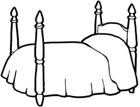 Bed for a girl coloring page from furniture category select from printable crafts of caâ coloring pages for girls coloring pages printable coloring pages