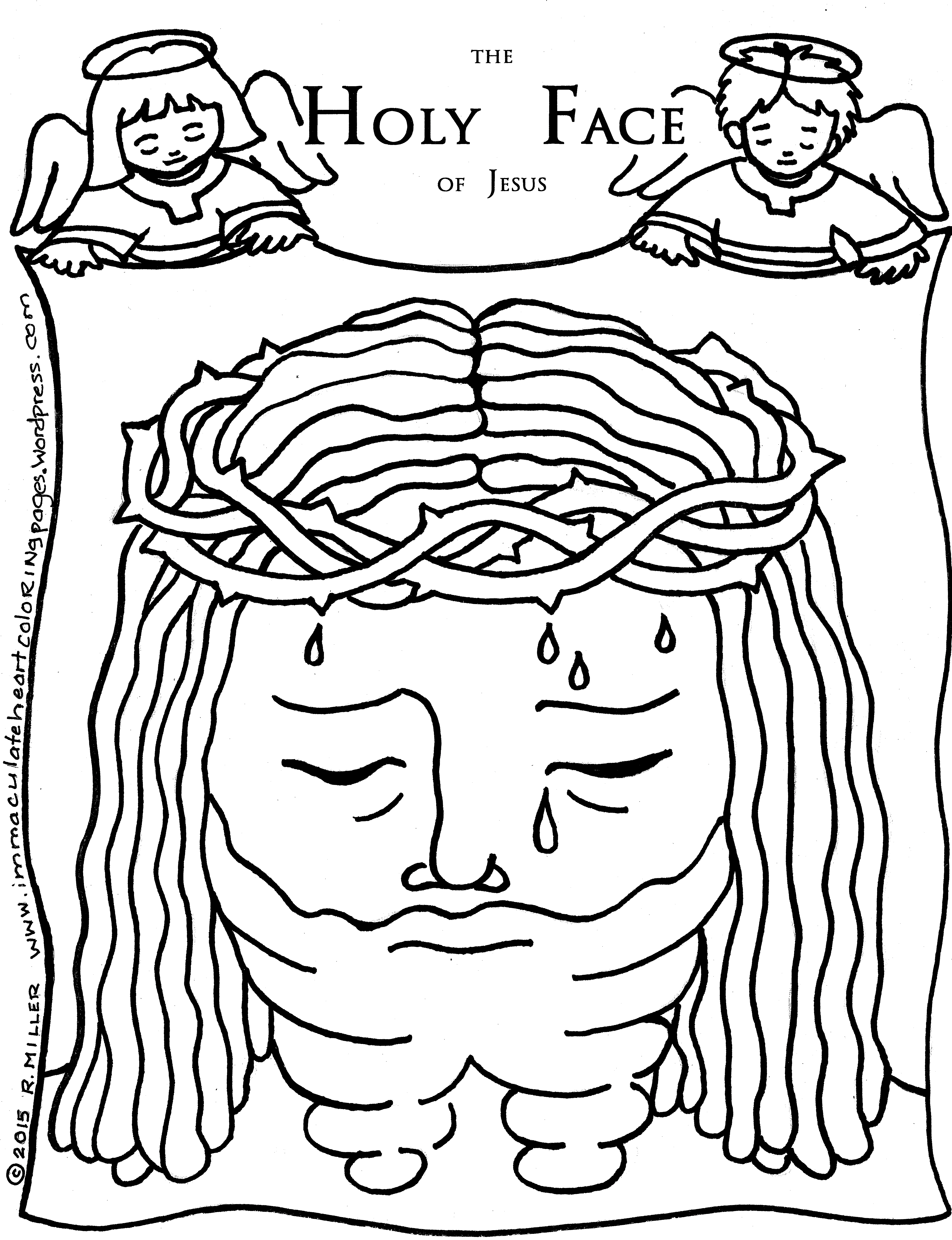 Holy face coloring page â immaculate heart coloring pages