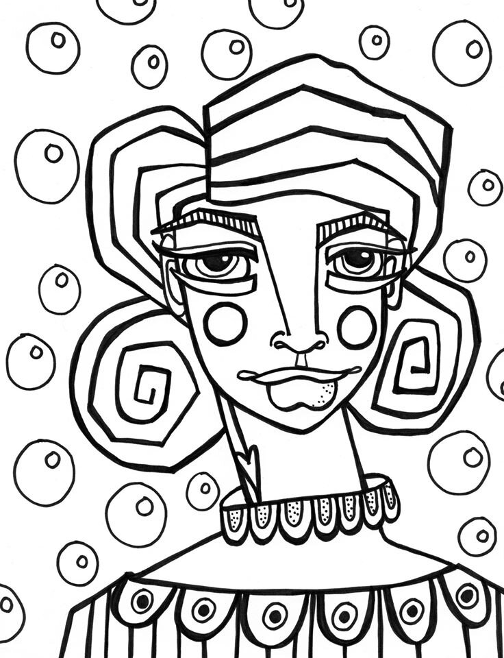 Tryittuesday funky faces coloring pages â art trek