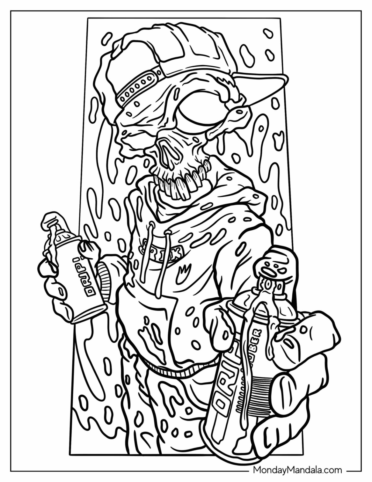 Graffiti coloring pages free pdf printables