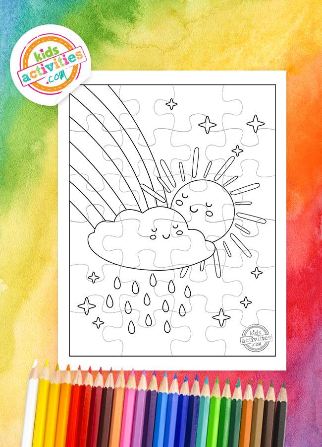 Make your own puzzle printable rainbow jigsaw puzzle for kids