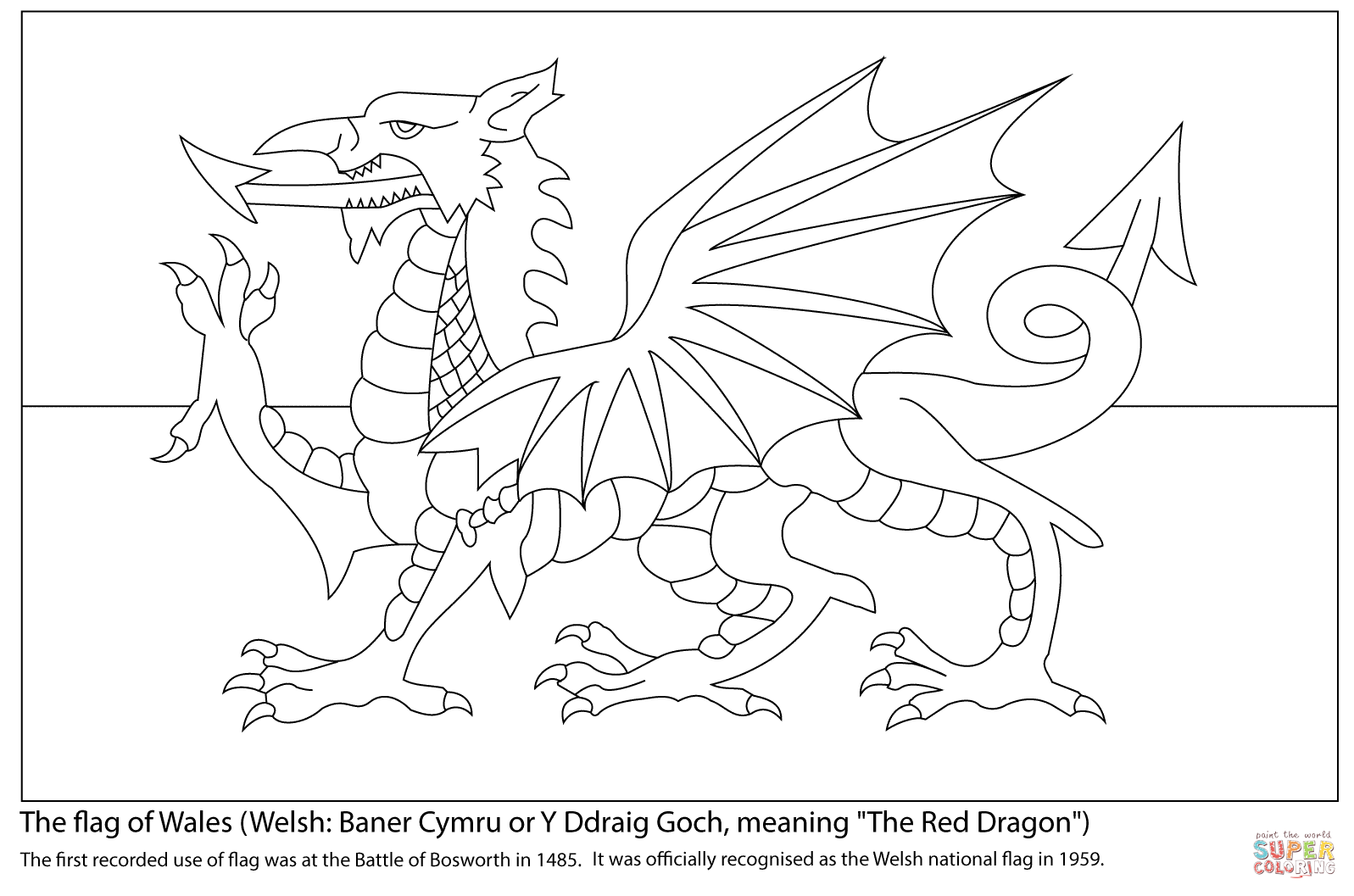 Flag of wales coloring page free printable coloring pages