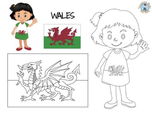 Wales coloring page