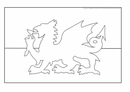 Welsh flag colouring sheet teaching resources