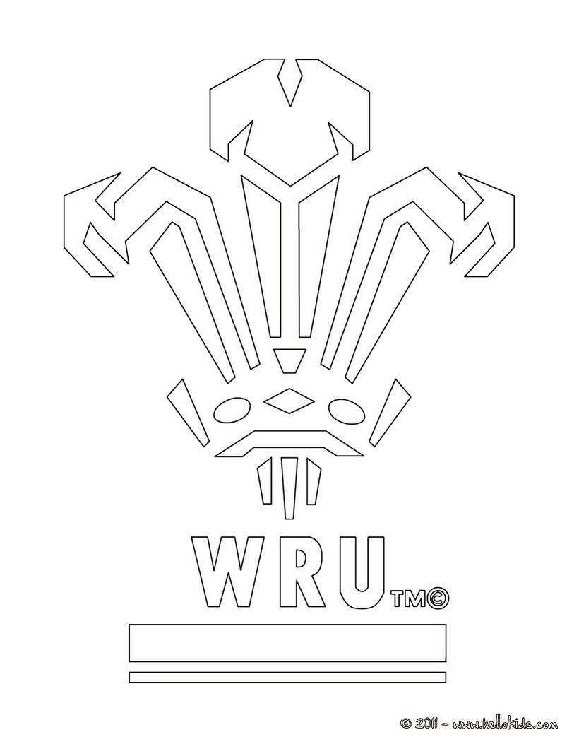 Wales rugby team wru coloring pages