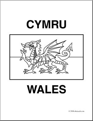 Clip art flags wales coloring page i