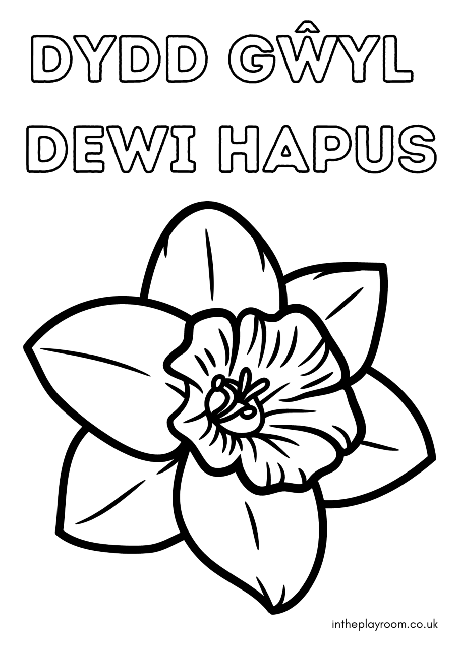 St davids day louring pages free printable